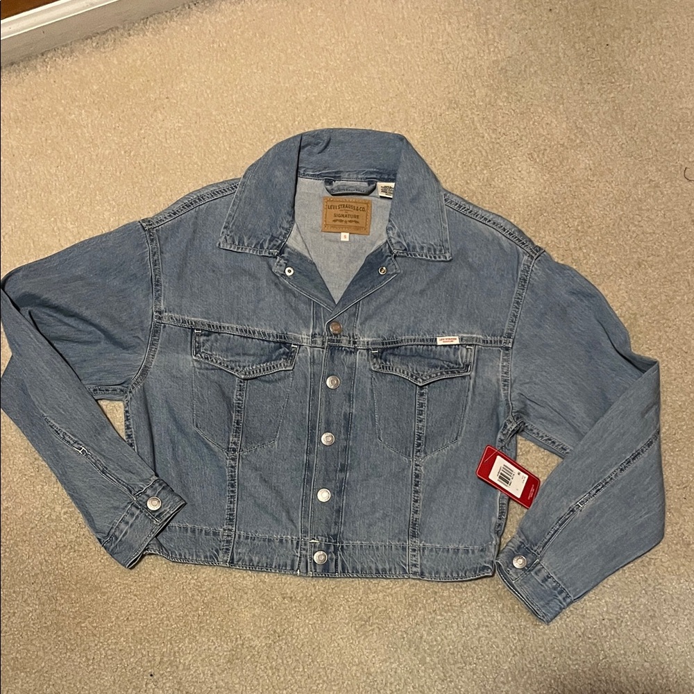Signature by Levi Strauss Cropped Blue Jean Jacket